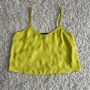 Topshop Neon Yellow Flowy Crop Top Size 2P